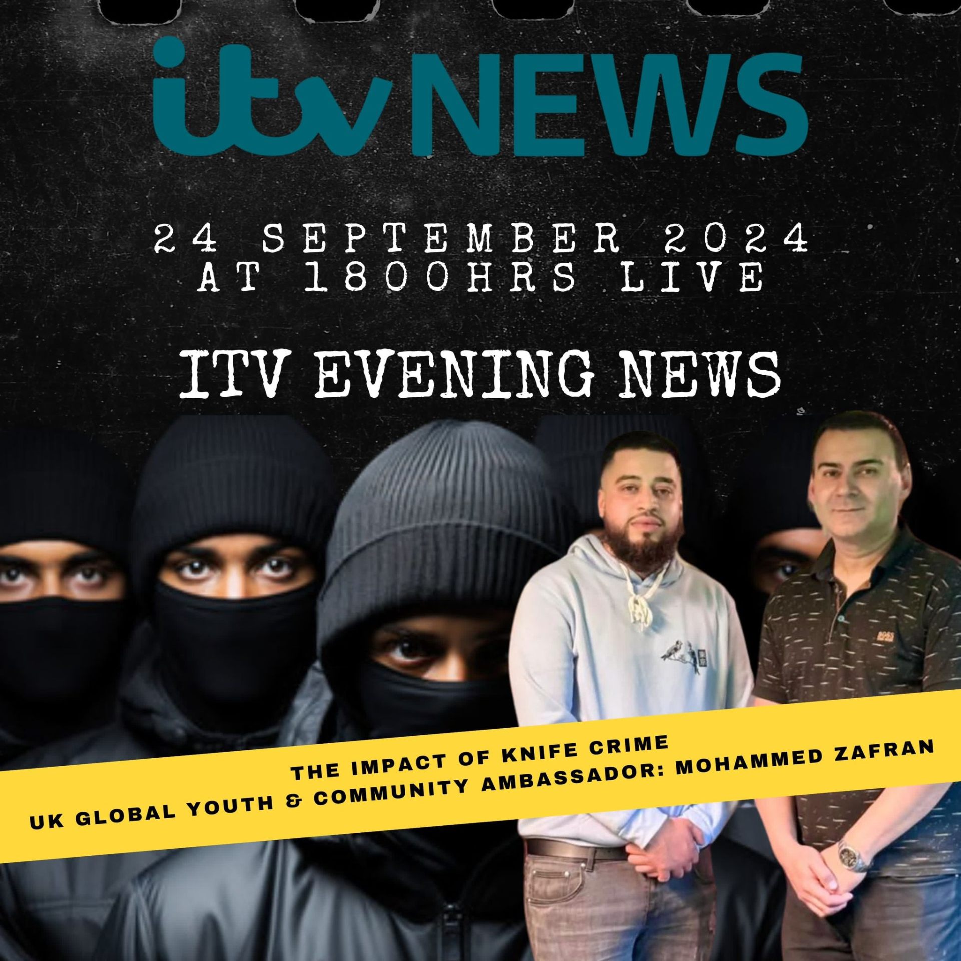 ITV News feature on knife crime with Mohammed Zafran