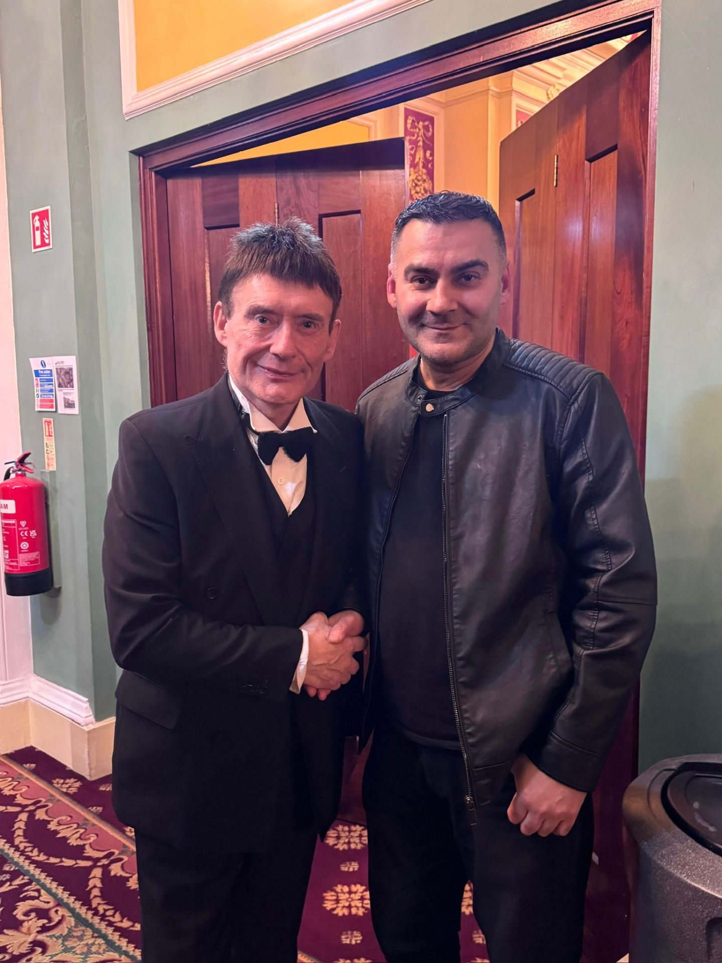 Mohammed Zafran with Jimmy White at a charity gala evening