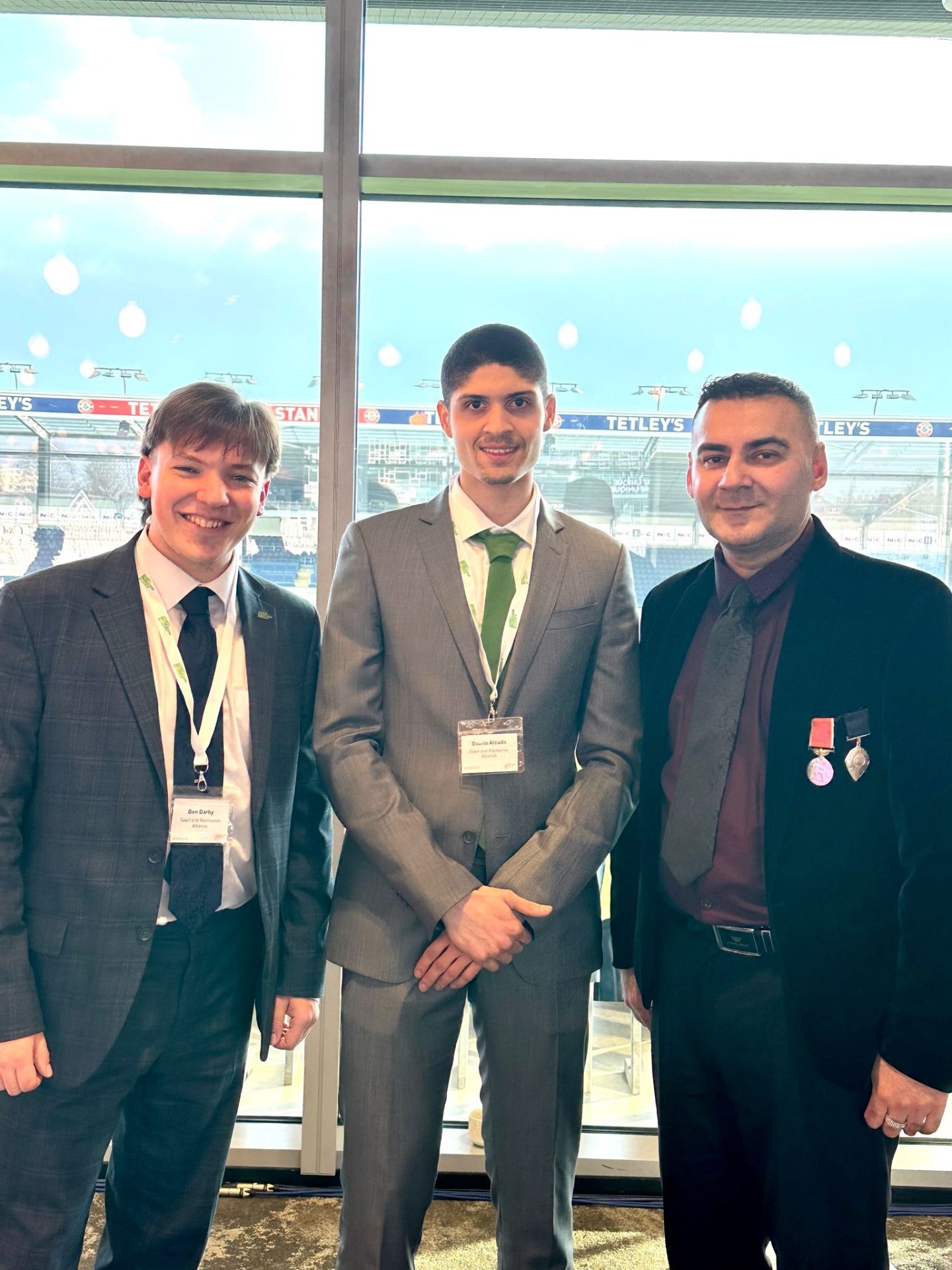 Mohammed Zafran with Sport and Recreation Alliance partners at the cricket ground