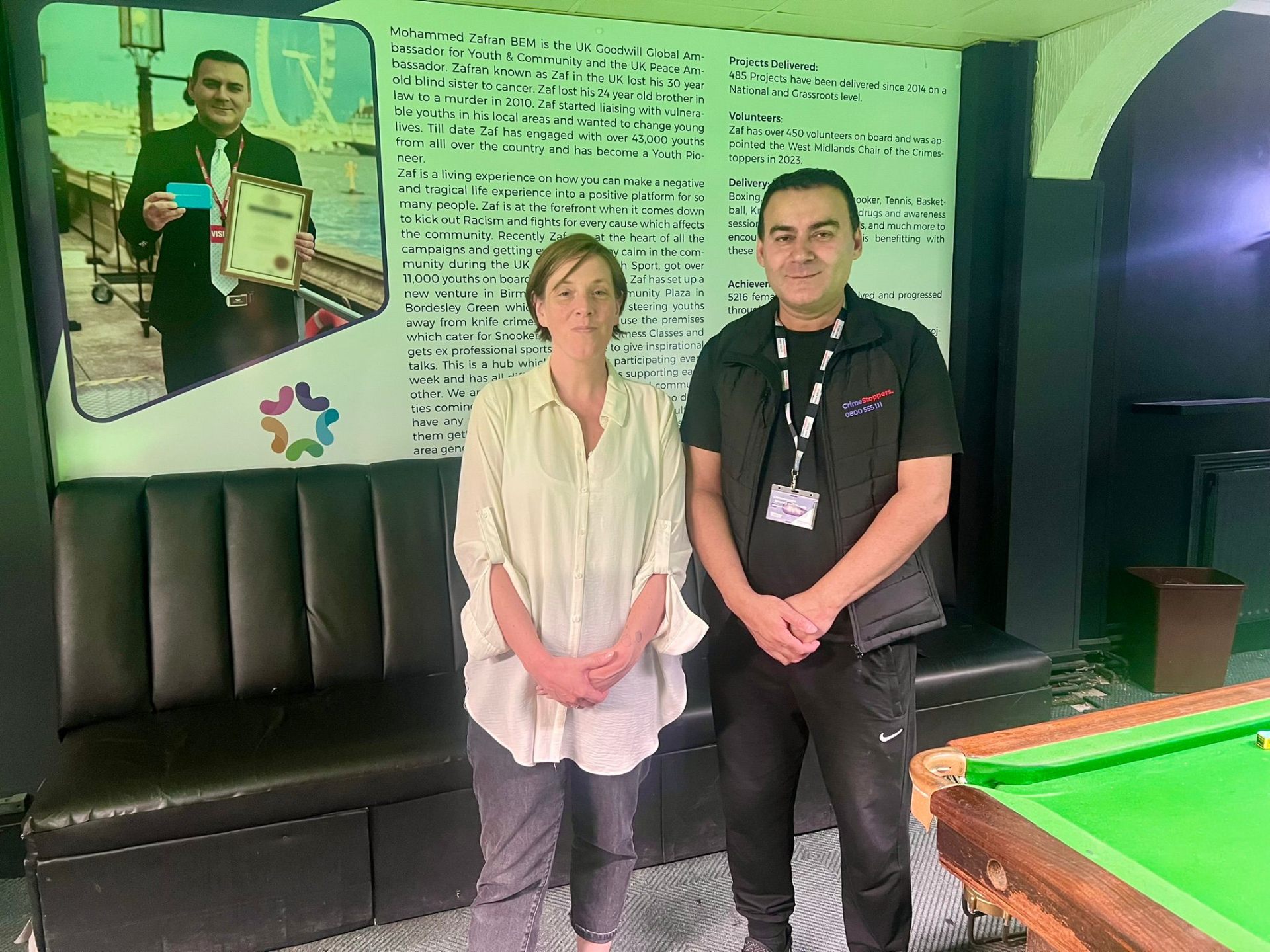 Midlands Community Hub outreach session with Crimestoppers volunteer