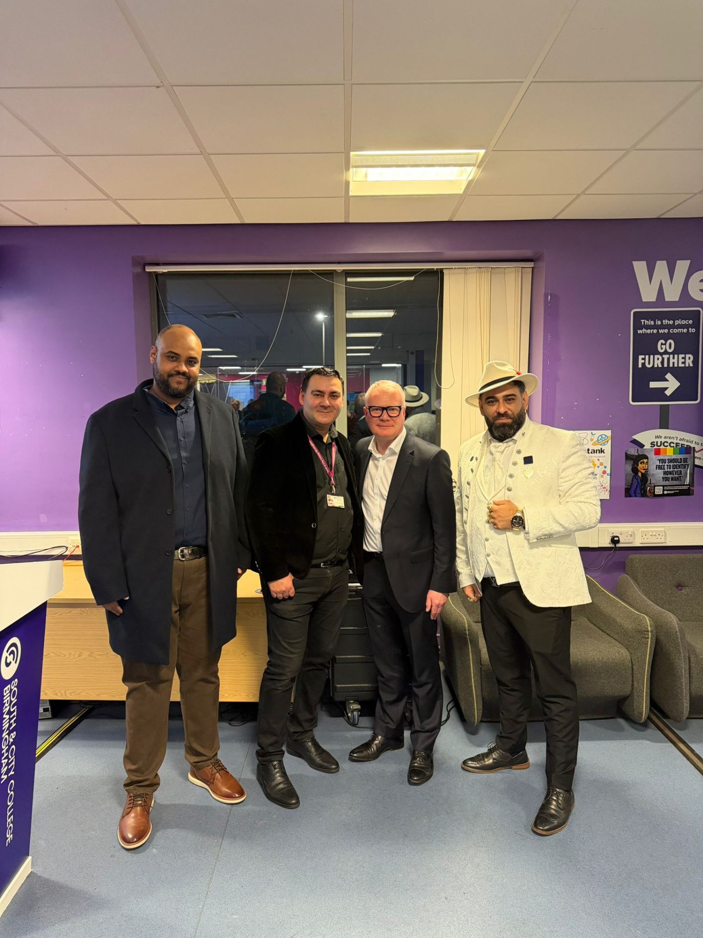 Mohammed Zafran with civic guests at South and City College Birmingham